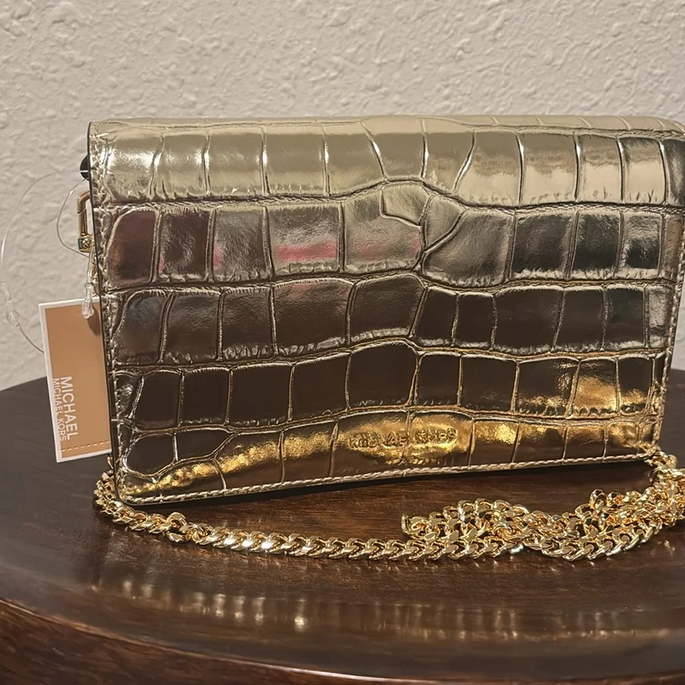 Michael Kors Metallic Gold Croc-Embossed - Picture 2 of 11
